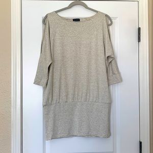 Beige Top 3/4 Sleeve w/cold shoulder detail Sz M